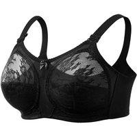 MODISHION Women's Non-Wired Bra with Adjustable Shoulder Straps in Black | Size: 40F