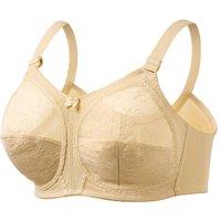 MODISHION Women's Non-Wired Bra with Adjustable Shoulder Straps in Nude | Size: 40E