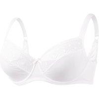 MODISHION Women's Lace Trim Underwire Bra Underwear in White | Size: 36D