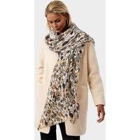 FS Collection Women's Floral Print Fringed edges Scarf In Brown