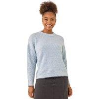 Roman Women's Stitch Detail Soft Knit Jumper in Light Blue | Size: 10