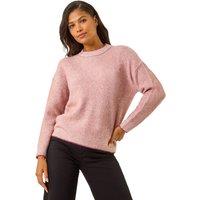 Roman Women's Stitch Detail Soft Knit Jumper in Rose | Size: 14