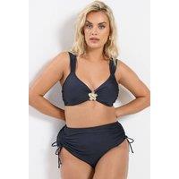 Yours Women's Tummy Control High Waisted Bikini Briefs in Dark Navy | Size: 30-32