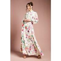 Coast Women's Pleated Lace Trim Midi Dress | Size: 10