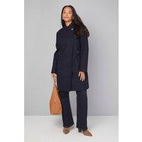 Wallis Women's Stand Up Collar Coat in Navy | Size: 12