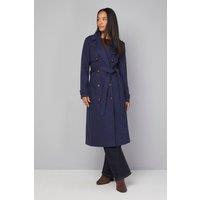 Wallis Women's Twill Trench Coat in Navy | Size: 12
