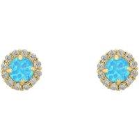 Latelita Women's Crown Blue Opal Stud Earrings Gold