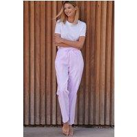 British Boxers Women's "Westwood Pink" Stripe Brushed Cotton Pyjama Trousers in Light Pink | Size: Small