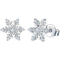 Lovii Women's 925 Sterling Silver Snowflake Stud Earrings | Size: 10
