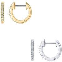 Lovii Women's Classic Zircon-Embellished Mini Hoop Earrings in Silver | Size: Standard