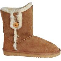 Eastern Counties Leather Women's Lacey Sheepskin Button Boots in Beige | Size: 8