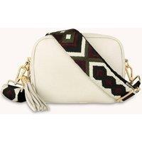 Apatchy London Women's Stone Leather Crossbody Bag With Port & Olive Diamond Strap