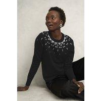 Hobbs London Women's Theodora Gem Jumper in Black | Size: Small