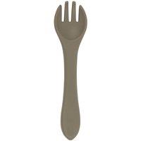Tiny Dining Silicone Weaning Fork - Baby Toddler Soft Feeding Weaning Cutlery in Khaki