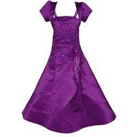 Cinda Girl's Bridesmaid Prom Dress in Purple | Size: 4-5 Years