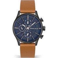 Police Men's PEWJF2195003 Barter 44mm Quartz Watch in Brown