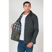Kensington Eastside Men's Cotton Wax Jacket with Corduroy Collar in Olive | Size: XL