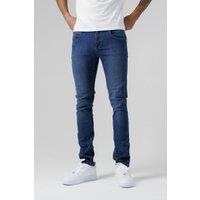 Monkee Genes Men's Skinny Fit Mid-Rise Denim Jeans in Blue | Size: 33R