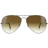 Ray-Ban Men's Aviator Gunmetal Brown Gradient Sunglasses in Grey