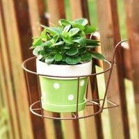 Living and Home Hanging Railing Plant Pot Stand Holder 22cm D in Brown