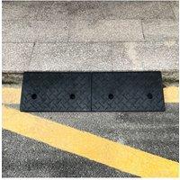 Living and Home Rubber Kerb Ramp for Home & Industrial Use, 100 x 30 x 12cm in Black | Size: 100 x 30 x 12 cm