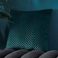 Portfolio Home Pinsonic Velvet Filled Cushion 43 x 43cm - 17" x 17" in Teal | Size: 43 cm x 43 cm