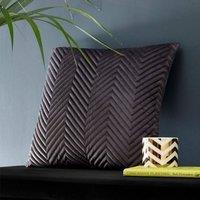 Portfolio Home Pinsonic Velvet Filled Cushion 43 x 43cm - 17" x 17" in Grey | Size: 43 cm x 43 cm
