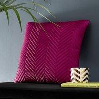 Portfolio Home Pinsonic Velvet Filled Cushion 56 x 56cm - 22" x 22" in Pink | Size: 56 cm x 56 cm