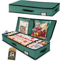 Pelle & Sol Christmas Wrapping Paper Storage Bag Fits 24 Rolls 600D Tear-Proof in Green