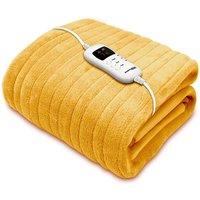 Dreamcatcher Deluxe Electric Throw Heated Double Over Blanket Soft Fleece Timer in Gold