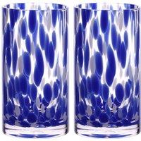 Hestia Blue Tortoise Shell Hi Ball Glass Set of 2