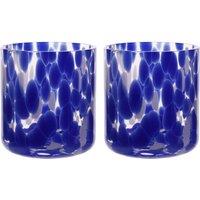 Hestia Blue Tortoise Shell Tumbler Glass Set of 2