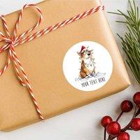 60 SECOND MAKEOVER 25 x Personalised Christmas Labels Corgi