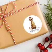 60 SECOND MAKEOVER 25 x Personalised Christmas Labels Golden Retriever