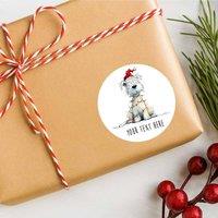 60 SECOND MAKEOVER 25 x Personalised Christmas Labels West Highland Terrier