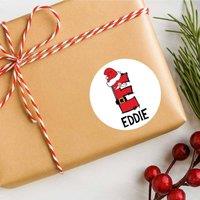 60 SECOND MAKEOVER 25 x Personalised Christmas Labels Santa Font Name