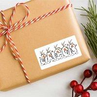 60 SECOND MAKEOVER 25 x Personalised Christmas Labels Snowman Name