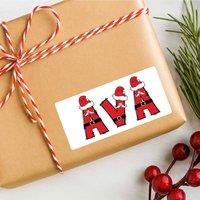 60 SECOND MAKEOVER 25 x Personalised Christmas Labels Santa Name
