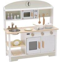 Living and Home Wooden Kitchen Playset Pretend Toy Set for Kid in Grey
