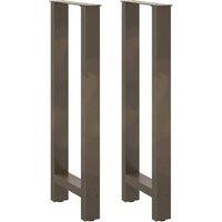 Berkfield Home Coffee Table Legs Natural Steel 2 pcs 40x(100-101) cm Steel in Grey