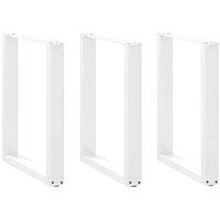 Berkfield Home Coffee Table Legs U-Shaped 3 pcs White 70x(72-73) cm Steel