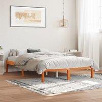Berkfield Home Bed Frame without Mattress Wax Brown 120x190 cm Small Double Solid Wood Pine