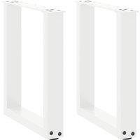 Berkfield Home Coffee Table Legs U-Shaped 2 pcs White 28x(42-43) cm Steel