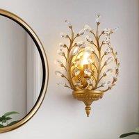 Garwarm Crystal Steel Flush Mounted Sconce in Gold