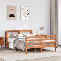 Berkfield Home Bed Frame without Mattress Wax Brown 120x200 cm Solid Wood Pine | Size: Small Double