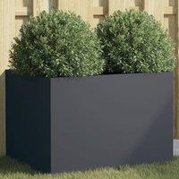 Berkfield Home Planter Anthracite 62x47x46 cm Steel in Black | Size: 62 x 47 x 46 cm