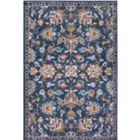 THE RUGS Orient Rug Caracci Vintage Floral Design Low Pile Living Room in Blue | Size: 80 cm x 240 cm