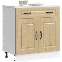 Berkfield Home Kitchen Base Cabinet Kalmar Sonoma Oak Engineered Wood in Brown