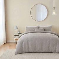 Portfolio Home Bergen Textured Abstract Duvet Cover Quilt Set With Pillowcase in Silver | Size: Double