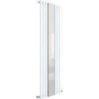 Balterley Embrace Vertical 1 Panel Radiator & Mirror, 1800mm x 499mm Gloss White